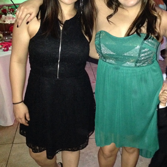 Black Lace Dress with Zipper from Express ✨✨ - Picture 2 of 7